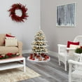 thumbnail image 4 of Nearly Natural 4ft. Flocked Livingston Fir Artificial Christmas Tree with Pine Cones and 150 Clear Warm LED Lights, 4 of 7
