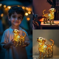 2025 New Corgi Lamp and Pug Lamps, Boxer Dog Lamp, Dogs Series Art Night Light, Retro Stained Resin Tabletop LED Night Light, 3D Cute Pet LED Table Lamps, Fun Gift for Dog Lover