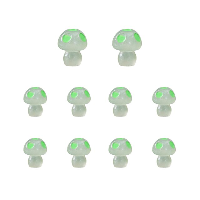 Estatua de hongo luminosa Gardenne, escultura en miniatura de hongo que brilla en la oscuridad, estatua luminosa de hongo para escritorio (10 piezas)