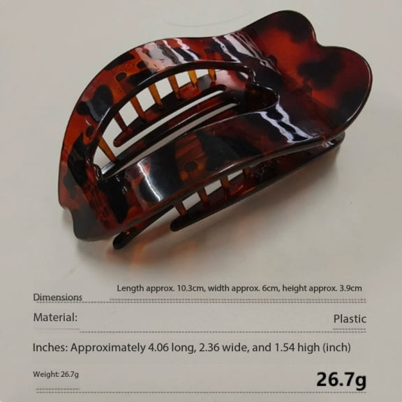 Set of 4 Abalone-Shaped Shark Clips - Strong Grip for Thick Hair, Elegant Design for Everyday Use