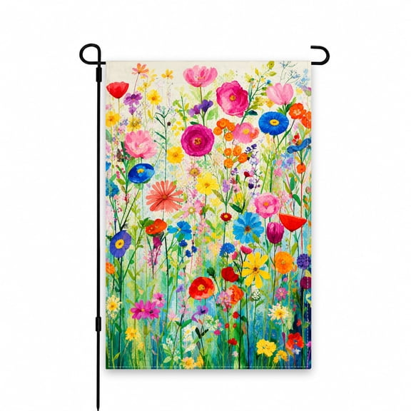 Colorful Wildflower Garden Flag 12x18 Inch - Vibrant Floral Yard Flag for Patio, Lawn, or Porch Decor - Perfect for Spring and Summer Outdoor Display