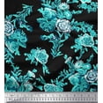 thumbnail image 1 of Soimoi Georgette Viscose Feuilles & Tissu Imprimé Artistique Floral 1 Yard 42 Inch Wide, 1 of 4