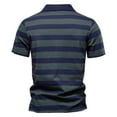 thumbnail image 4 of Mens Polo Shirts Striped Performance Stretch Athletic Cotton Top Casual Vacation Short Sleeve Button Collared Shirts for Men, 4 of 4