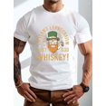 thumbnail image 1 of [Encanto Divertido] Camiseta para Hombre - Gráfico "Duende Instantáneo, Solo Añade Whisky", Camiseta Casual de Algodón Negra con Diseño de Trébol Verde, Lavable a Máquina, Camiseta con Gráfico Diverti, 1 of 5