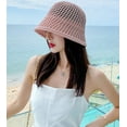 thumbnail image 3 of CoCopeaunts Womens Woven Sun Hats Floppy Wide Brim Bucket Hat Hollow Breathable Foldable Summer Beach Cap Straw Hat, 3 of 7