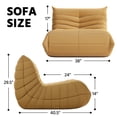 thumbnail image 3 of WHGBJA Bean Bag Chair for Adults, Teddy Material Togo Sofa Lazy Chair for Living Room Bedroom Small Space, Yellow, 3 of 9