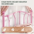 thumbnail image 6 of Amolife Twin Bed Frame, Metal Platform Bed with Heart-Shaped Headboard and Footboard, 12.6'' Under-Bed Storage Space, No Box Spring Needed, Pink, 6 of 12