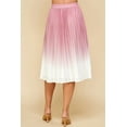 thumbnail image 4 of Made by Johnny Women's High Elastic Waist Pleated Mid A-Line Swing Skirt M MAUVE_OMBRE, 4 of 6