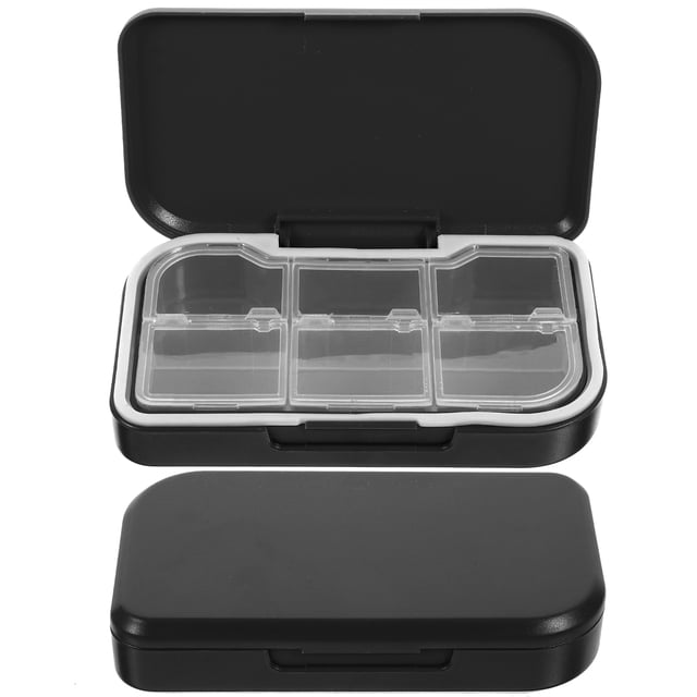 2Pcs Portable Pills Case 6 Compartments Pills Organizer Pills Storage Box Travel Pills Case