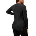 thumbnail image 3 of INSPIRE CHIC Women's Maternity Nursing Sweater Winter Warm Side Zip for Breastfeeding Stretchy Knit Blouse Top Black Medium, 3 of 6