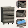 thumbnail image 3 of Bestier Mobile 2 Drawer File Cabinet with 10 Free A4 File Holders, Grey, 3 of 5