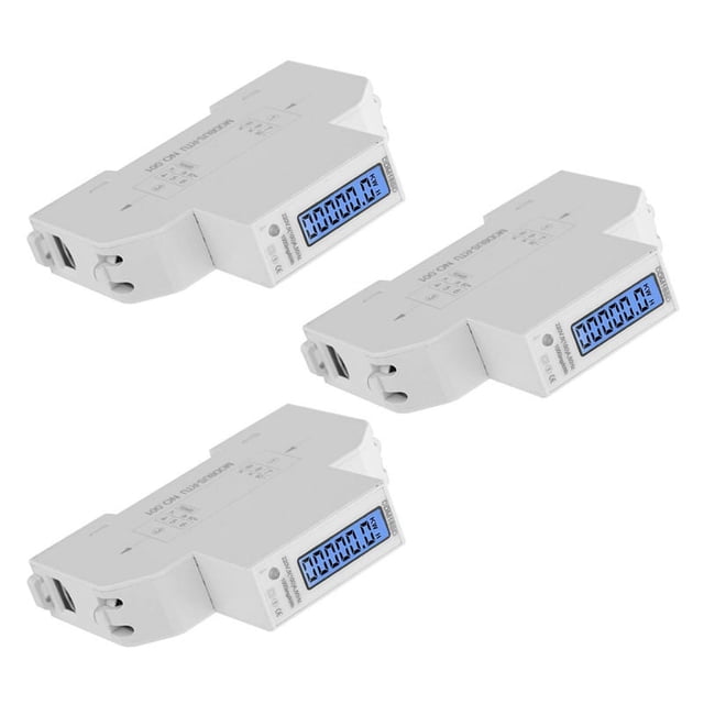 3X 5-100A 220V Medidor de EnergíA Monofásico RS485 Protocolo MODBUS Pantalla Retroiluminada LCD Medidor de Vatios en Carril Din Medidor de EnergíA