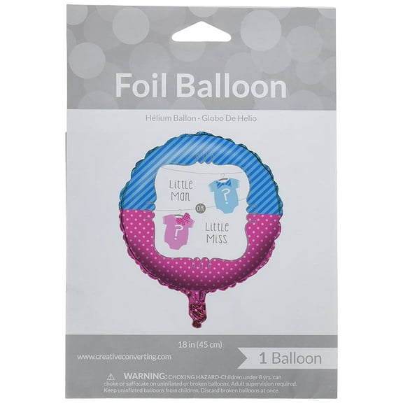 Bow or Bowtie? Gender Reveal Baby Shower Party Decoration 18" Mylar Balloon