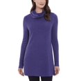 thumbnail image 2 of Adrienne Vittadini Women's Cowl Neck Long Sleeve Rib Knit Longer Sweater L/Frosted Plum Heather, 2 of 4