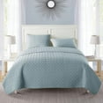 thumbnail image 2 of VCNY Home Nina Bedding Collection Luxury Premium Ultra Soft Quilt Coverlet, Comfortable 3 Piece Set, Modern Geometric Design For Home Hotel Decor, Full/Queen, Blue, 2 of 4