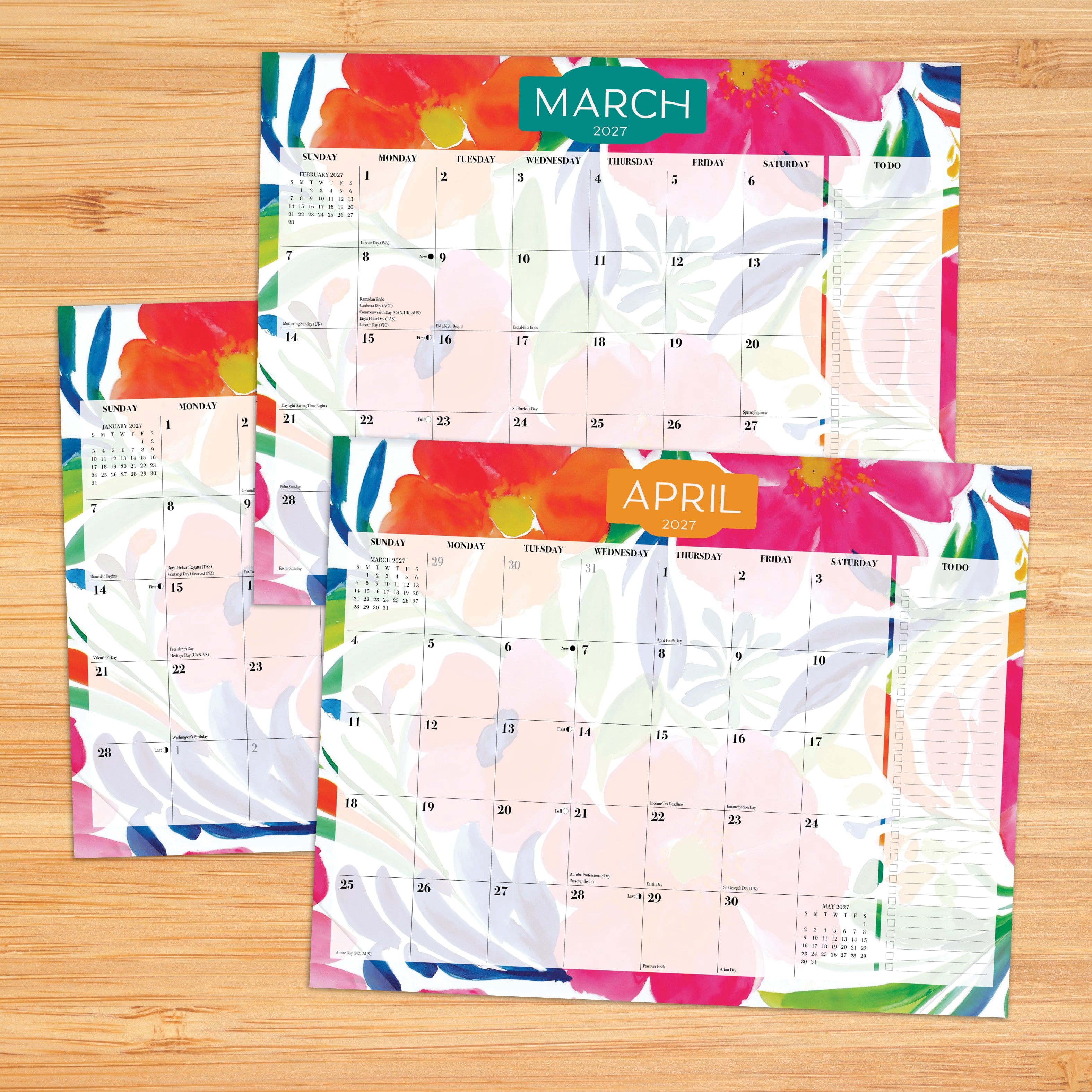 Willow Creek Press Modern Floral 2027 14.25" x 11.25" Magnetic Wall Calendar (64849)