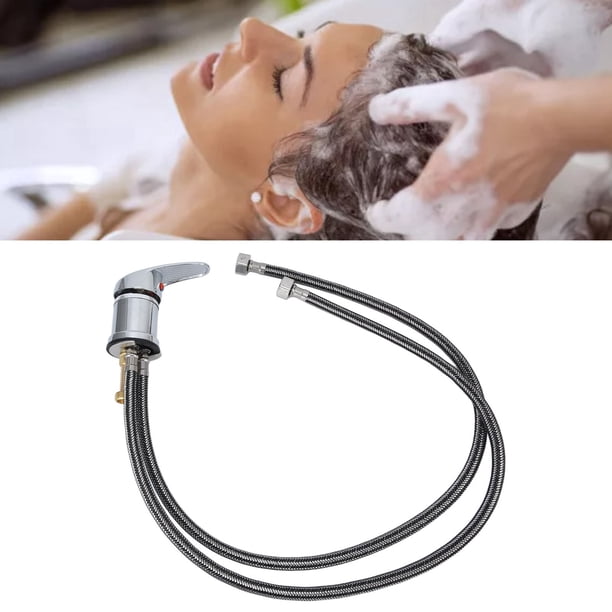 Rociador de Grifo de Silla de Champú, Control de Agua de Agua Fría Caliente Tazón de Champú del Rociador del Grifo de Champú Juego Resistente a la Abrasión para la Barbería
