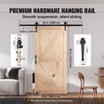 thumbnail image 4 of 42 x 84 Inch Spruce Wood Sliding Barn Door Kit with 8 in 1 Floor Guide Door Handle Easy to Install Smooth Quiet Hardware, 4 of 6
