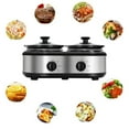 thumbnail image 6 of Superjoe Dual Pot Slow Cooker 2x1.25 qt Food Warmer with Adjustable Temp Slow Cooker Buffet Server Stainless Steel, 6 of 8
