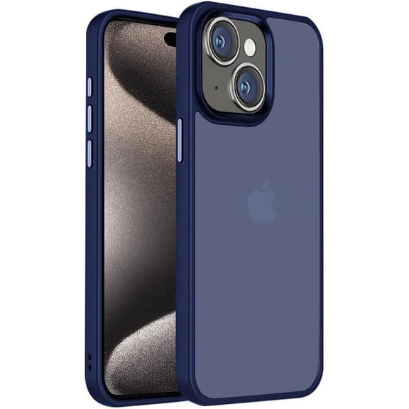 for iPhone 15 Phone Case, Shockproof for iPhone 15 Case,  Grade Drop Protection, Protective Hard Back Slim Translucent Case for iPhone 15 6.1'', Blue