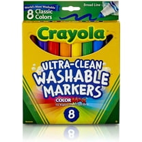 Crayola Washable Markers, Broad Point, Classic Colors, 8/Pack 58-7808