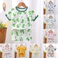 thumbnail image 5 of Leey-World Clothes for Baby Girl Children's Summer Cotton Printed T Shirt Top and Shorts 4-Piece Set(Green 1PCS & Light Green 1PCS,18-24 Months), 5 of 6