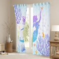 thumbnail image 3 of Castle Fairy Children Teens Marine Mermaid Princess Black Out Curtains,Bling Gradient Glitter Curtains Pack of 2 (42x63 Each),Sea Underwater World Bedroom Curtains,Ultra Soft Home Decor, 3 of 6