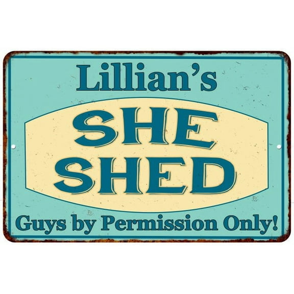 Lillian's SHE SHED Metal Sign Wall Decor Gift 8x12 108120039101