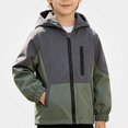 thumbnail image 2 of Afuyipoi Kids Zip Up Hooded Jacket Windbreaker Pockets Plain Casual Outdoor Travel Size 12 Mo-14Y Army Green Size 4T, 2 of 9