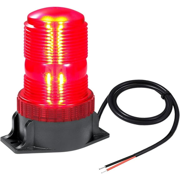 Roof Top Magnetic LED Red Strobe Beacon for Volunteer Firefighter Vehicles Police Cars Fire Trucks Forklift POV, 12V 24V Safety Warning Flasher Emergency Flashing Lights