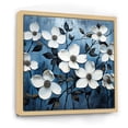thumbnail image 2 of Designart "Monochrome Dogwood Petal Whispers" Dogwood Floater Framed Wall Art Living Room, 2 of 5