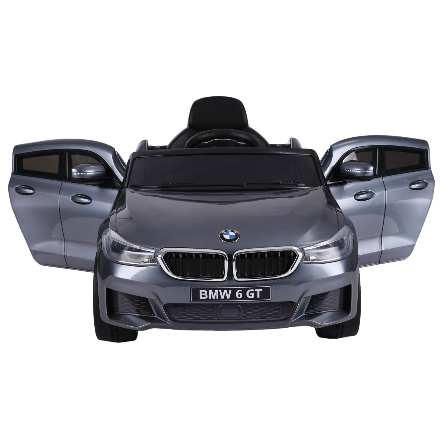 CIPACHO 12V BMW GT Licensed Cars for Kids, Powered 4 Wheels Motorized Vehicles Children Toys, 2 Speeds, Gray