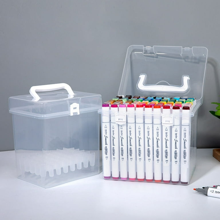 Marker Holder Brush Pen Organizer Case Waterproof Plastic Case Large  Capacity 