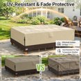 thumbnail image 4 of MR. COVER Patio Furniture Cover, Waterproof 600D Heavy Duty Outdoor Sofa and Table Set Cover, Rectangular Sectional Couch Protector, Fits 109"W x 84" Dx 28"H, Brown & Khaki, 4 of 11