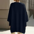 thumbnail image 5 of Women's Oversized Poncho Style Sweater, Elegant Dropped Shoulder Knit Top, Soft Luxurious Crewneck Pullover, Cozy Cape Like Design, Loose Fit Tunic, Fall Winter Comfort Wear Navy XXL, 5 of 8