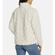 Eddie Bauer Women's Cozy cable fleece Pullover Ivory XL