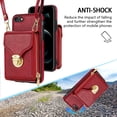 thumbnail image 3 of Allytech Wallet Case for iPhone 8 Plus/7 Plus, [Large Capacity] Wallet Case with Card Slots & Zipper Pocket, Premium PU Leather Metal Snap Kickstand Shockproof Case with Shoulder Strap, Red, 3 of 6