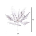 thumbnail image 2 of Vickerman LF202211 16 x 22 in. White Velvet Poinsettia Pick, 2 of 2