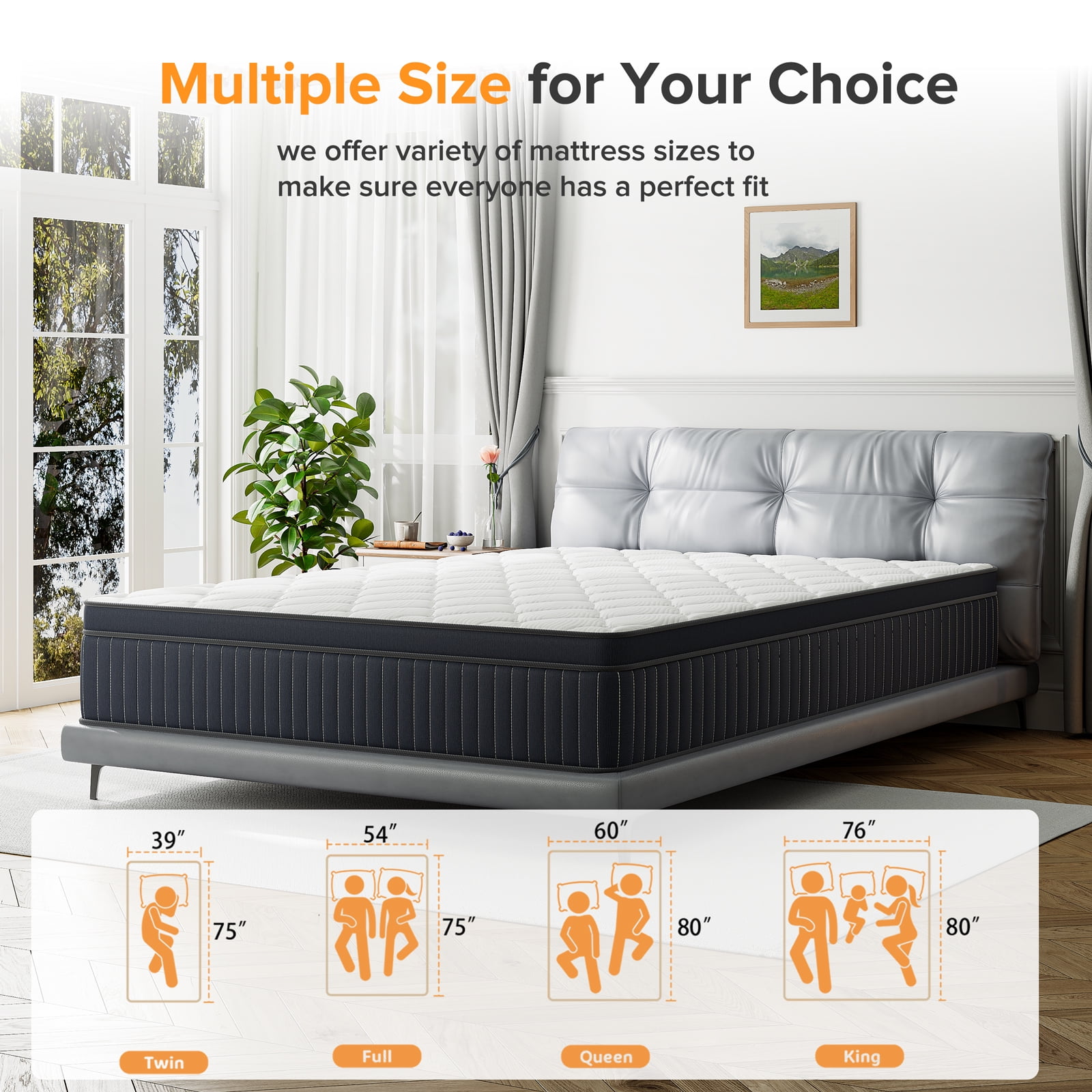 Full Mattress, Babo Care 12 Inch Cooling-Gel Memory Foam and Individually Pocket Innerspring Hybrid Mattress, Full Bed Mattress in a Box, CertiPUR-US Certified, Medium Full Size Mattress