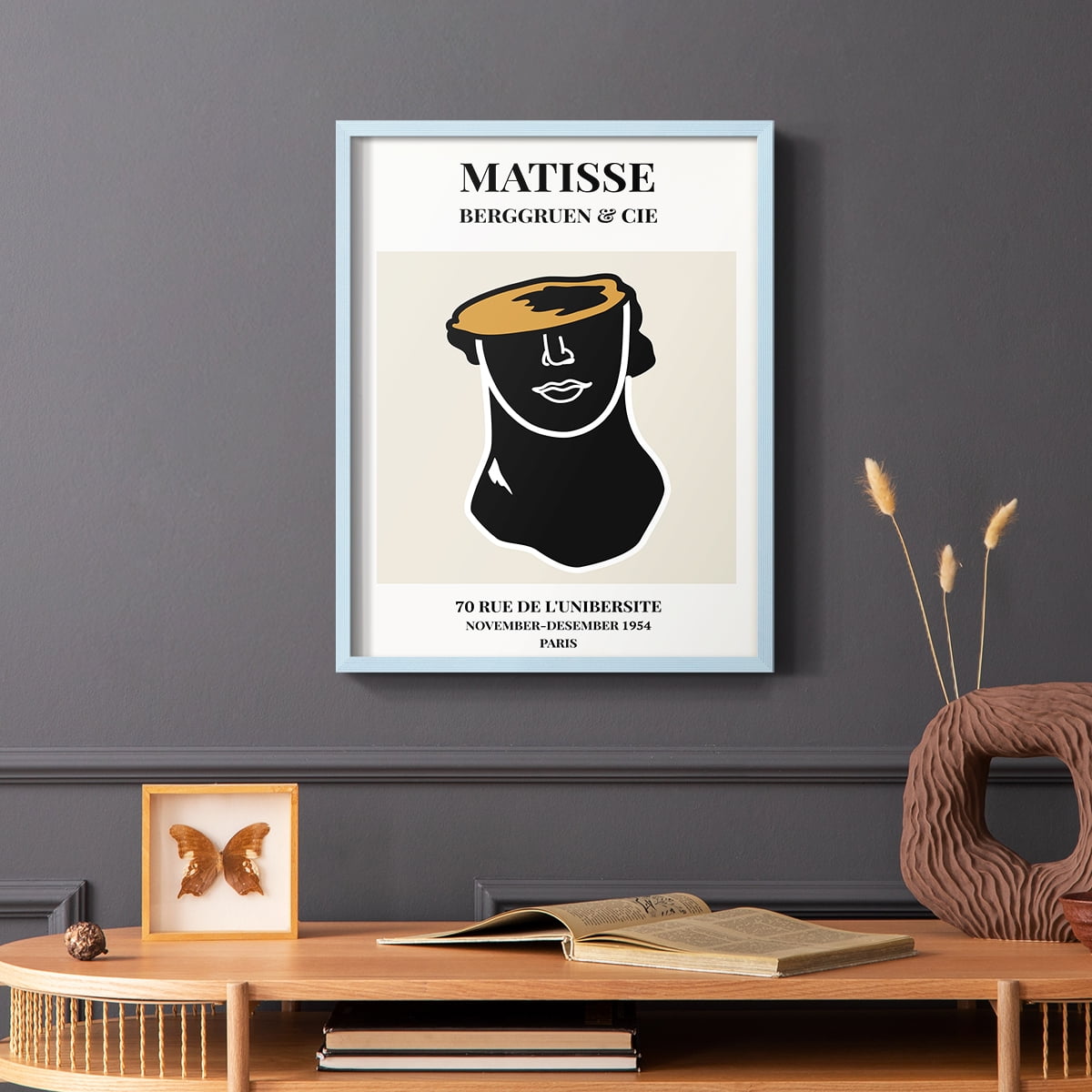Matisse CXXII Framed Print in Blue Solid Wood 8 x 10 Framed Print
