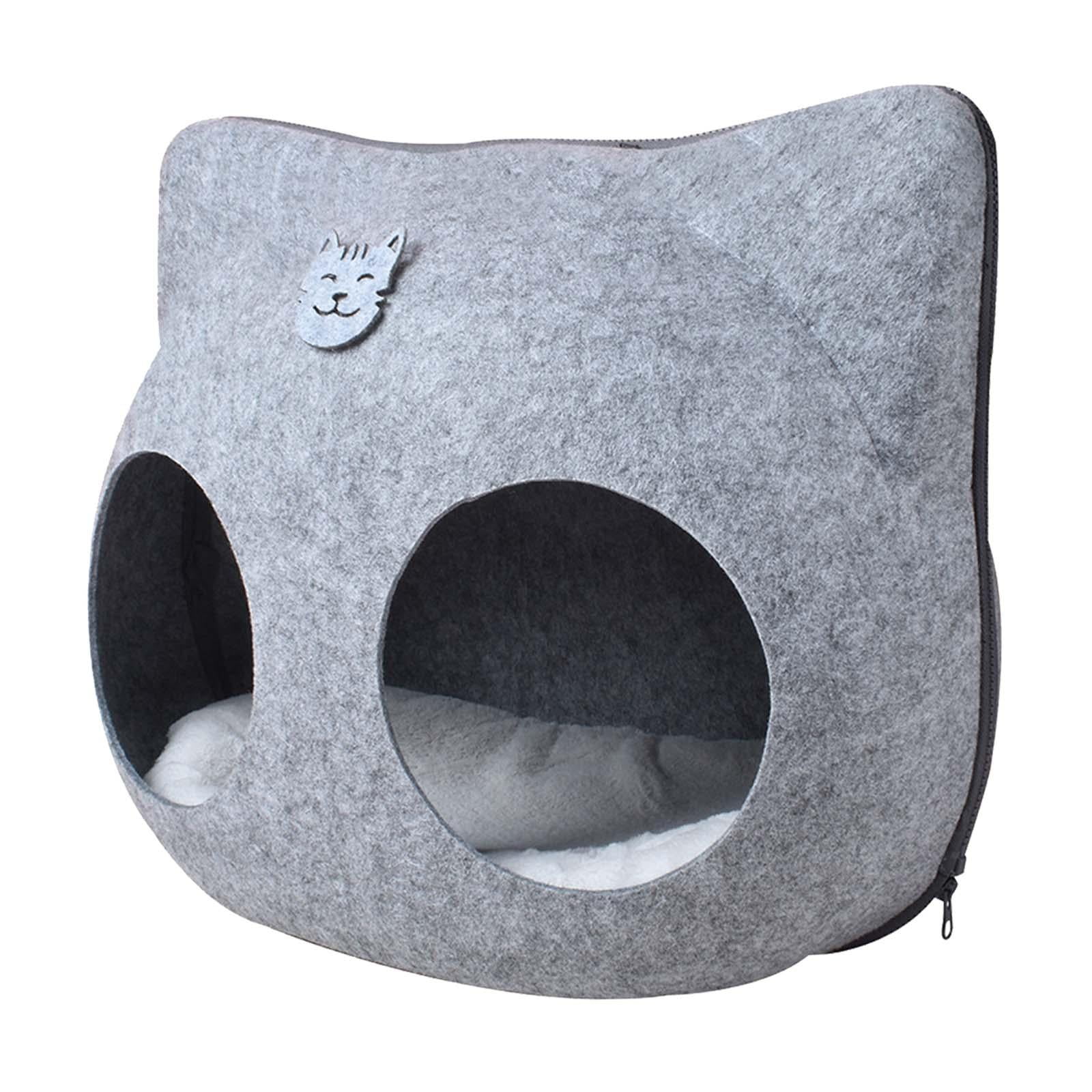 Bed Large, Felt Cat Bed Cave Enclosed Cat Bed Detachable Cat Bed Tent