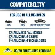 PEAK Universal 50/50 Prediluted Antifreeze + Coolant for All Vehicles, 1 gal