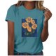 thumbnail image 1 of Tops Cortos para las Mujeres Blusas Impresas Manga Corta Cuello Redondo, Tops de Blusa para las Mujeres Primavera Verano Casual, 1 of 4