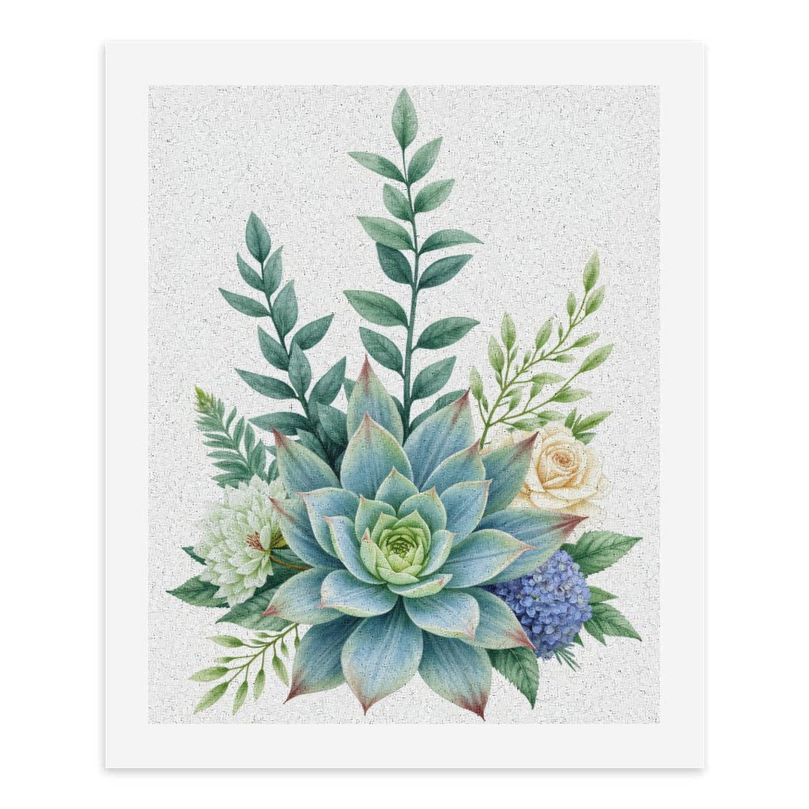 Paint By Numbers Kit for Adults Beginner - DIY Succulent Floral Bouquet Art Canvas Painting Kits for Adults, Frameless Paint By Number for Adults for Home Wall Decor 16x20 Inch