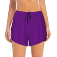 thumbnail image 2 of KLL Purple Pattern Shorts Women,Athletic Shorts High Waisted Running Shorts Pocket Sporty Short Gym Elastic Workout Shorts-XX-Large, 2 of 7