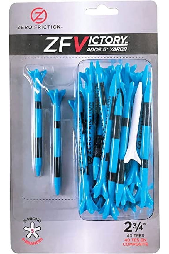 Victory 5 Prong 2-3/4 Cyan Blue Golf Tees