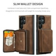 thumbnail image 2 of for Samsung Galaxy S24 Ultra Wallet Case, Minimalist Luxury PU Leather Magnetic Detachable Credit Card Holder, 2 in 1 Zipper ID Cash Slot, Magnetic Closure Kickstand Folio Flip Slim Cover,Brown, 2 of 7