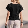 thumbnail image 5 of WMQPNNS Womens Short Sleeve Tee Tops Crewneck Sweatshirt Tie Front Casual 2026 Trendy Fashion T Shirt Summer Tops for Women, Size M, Black, 5 of 5