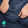 thumbnail image 4 of Regal Living Ultra Soft Plush Fleece Blanket, Double-Sided Cozy Warm Queen, Navy, 92" x 90", 4 of 9