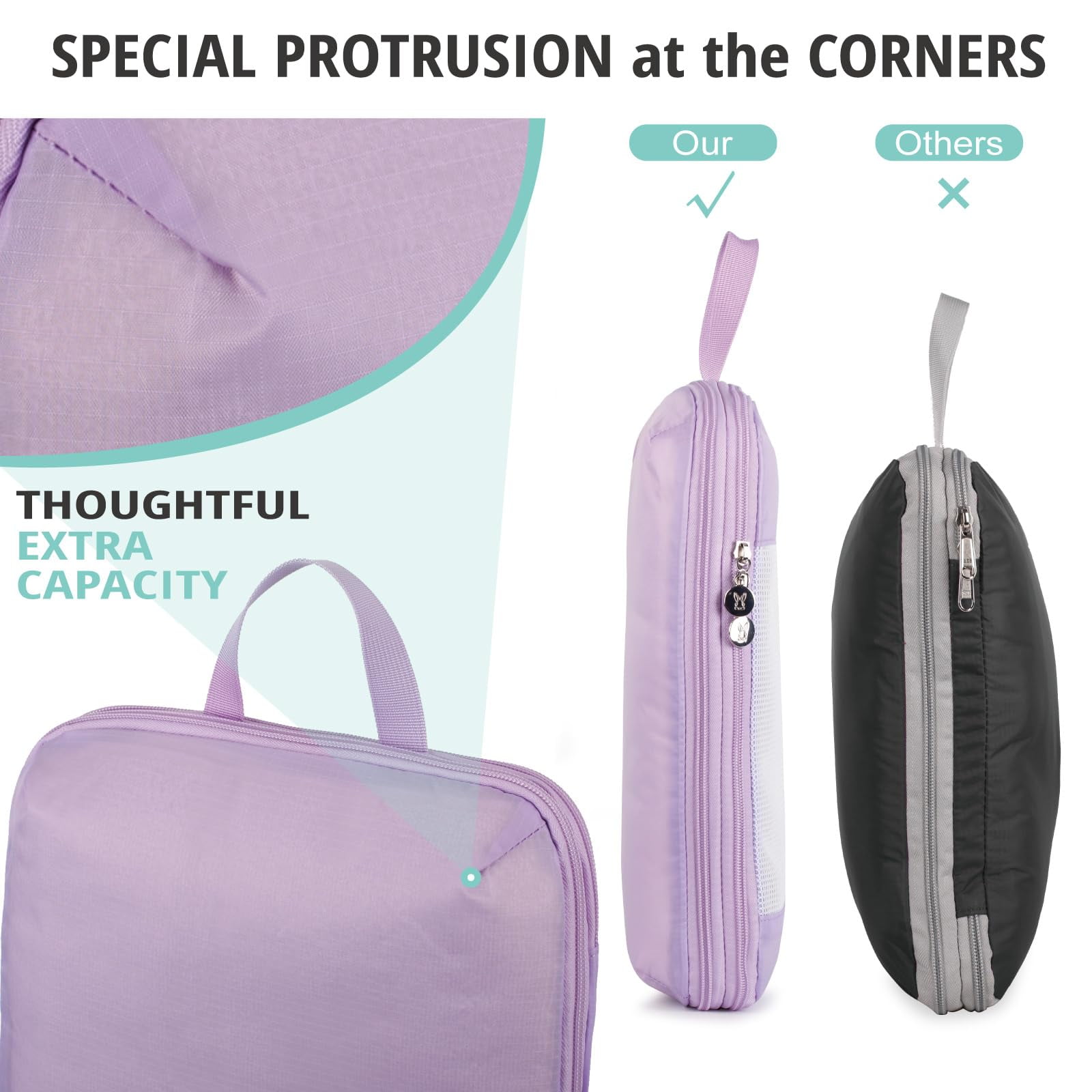 TRIPGEAR 6 Set Expandable Compression Packing Cubes, Lightweight Travel Organizer Bags